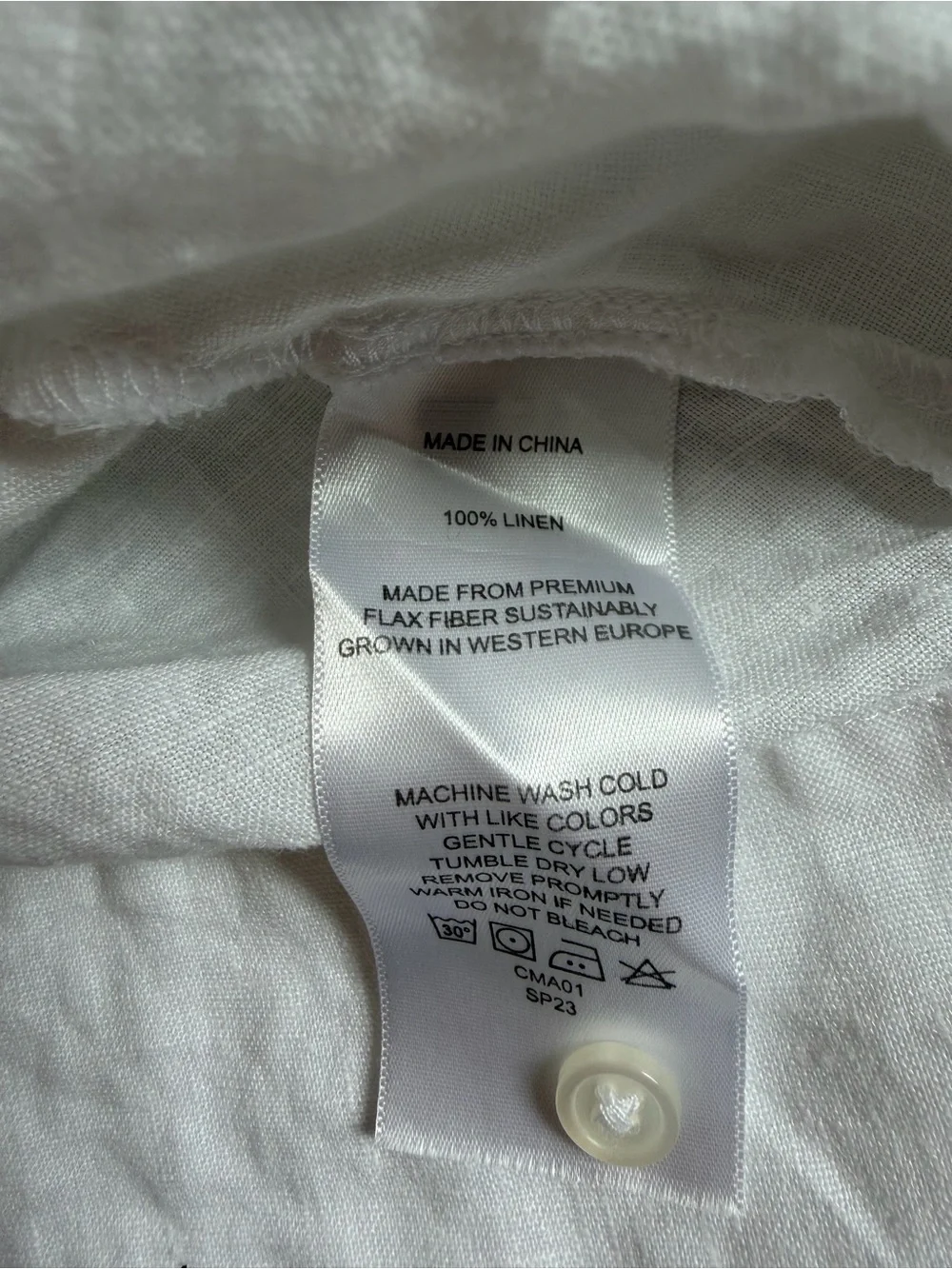 Quince Women’s Sz M White 100% European Linen Short Sleeve Button-Up Blouse - Picture 4 of 4